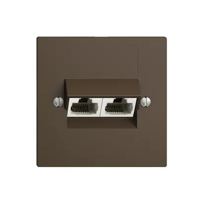 Inserto per presa di raccordo INC 2×RJ45/u 4P sep.EDIZIOdue coffee ITplus 