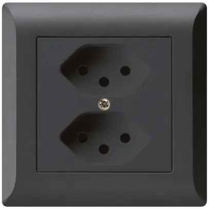 Prise 2×type 13 ENC Hager kallysto.line noir 