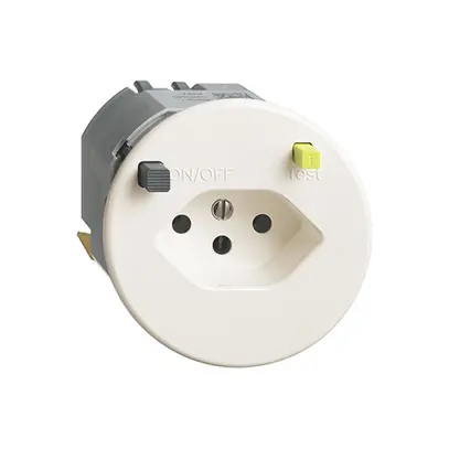 Prise ENC FH T13 FI 30mA shutter, P, blanc 