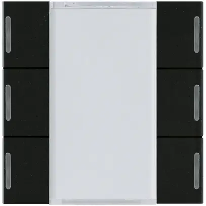 Face poussoir Hager basico KNX sextuple LED noir 45×45mm 