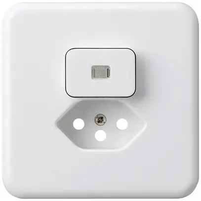 UP-Frontset basico 86×86mm weiss mit Linse und Kinderschutz f.S3/Typ 13 für BOMI 