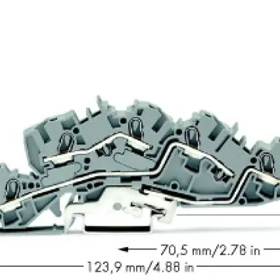 Morsetto 3 piani WAGO TopJob-S 4mm² L/L/PE grigio 