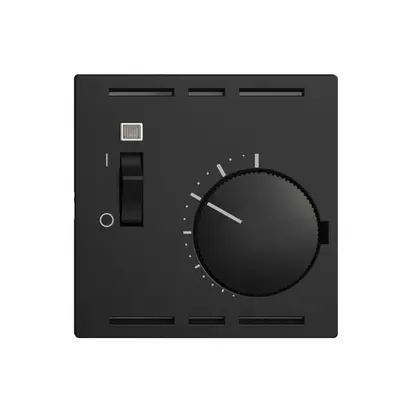 Thermostat d'ambiance ENC EDIZIOdue noir avec interrupteur 