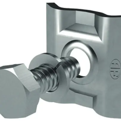 Plaque de serrage Flury FE 85 acier inoxydable A4, Ø 6…8mm, pour 2 conducteurs 