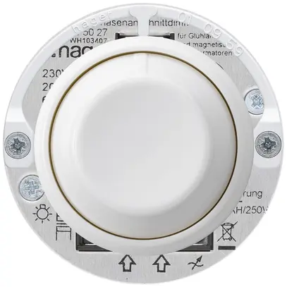 Variateur rotatif Hager basico coupure de phase ascendante 20…500VA blanc 