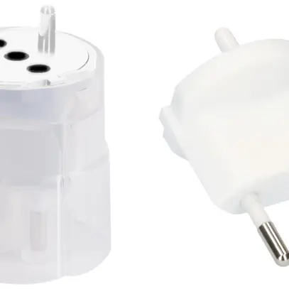 Adattatore fisso MH 2L 10A 230VAC Schuko/T11 CEE7/17-CH T11, bianco 