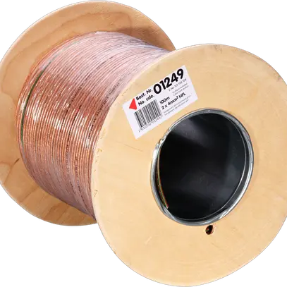 Câble plat p.haut-parleur/2x4mm² tr-vt Bobine à 100m 