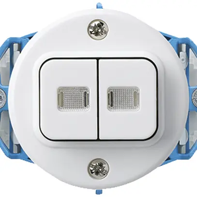 Insert pour interrupteur poussoir lum. ENC basico 1/3+3/1L blanc 