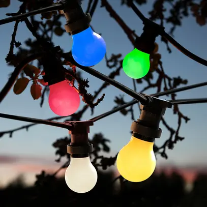 Ghirlanda M. Schönenberger 230V 10W 10×LED E27 multicolore 10m IP44 T13 IP55 