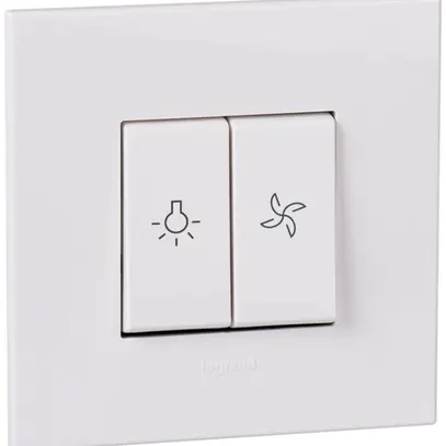 Interrupteur à bascule venti-lateur ENC ATO 3+3/1L blanc grd.I 