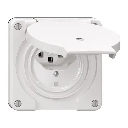 Prise NEVO N.CO, 1×T23, IP21, a.LED, blanc 