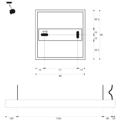 Luminaire suspendu LED SLV GLENOS PD 85W 6600lm 4000K 2m noir 