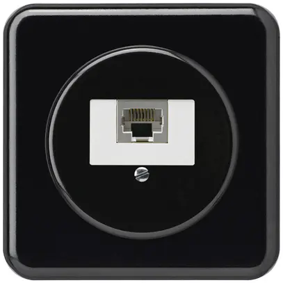 Boîte de raccordement ENC basico 1×RJ45s noir 