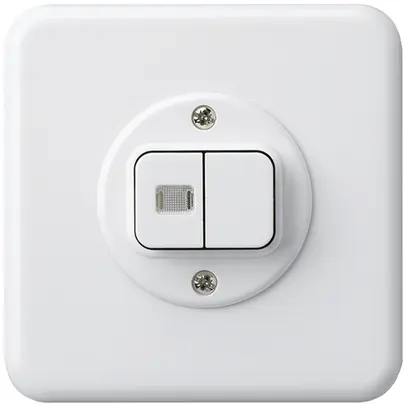 Interrupteur poussoir lum. ENC basico 1/3+3/1L blanc 1 lentille 