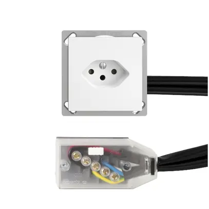 Presa INS EDIZIOdue T13 L3 bianco per cavo piatto Technofil 