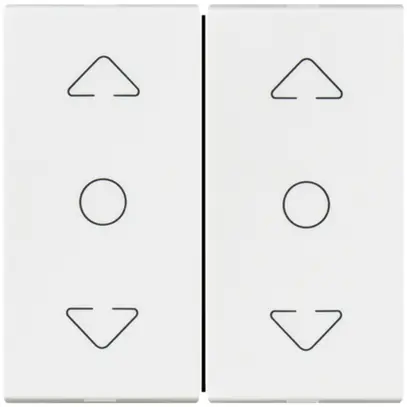 Tasto per tappar. INS MOS 2×A/1L bianco ACC/STOP/GiÙ 2moduli 