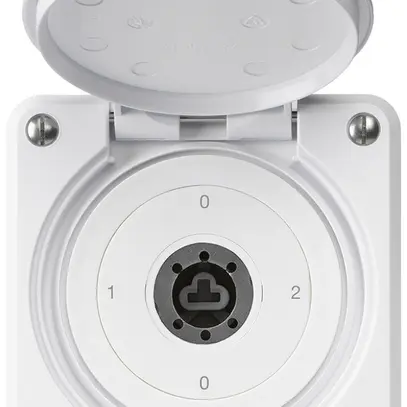 Interruttore a chiave INC robusto IP55 con copertura senza cilindro S2/1P bianco 