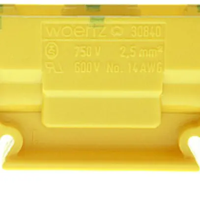 Morsetto di derivazione Woertz 1.5…2.5mm² 24A 750V vite 2×1 guida DIN 35mm ve/gi 
