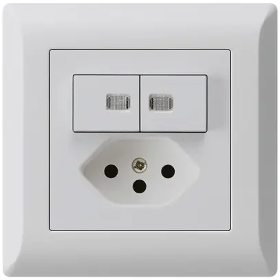 Combinazione luminosa INC 2×A-R/1P+T13 grigio chiaro kallysto.line 2 lenti 