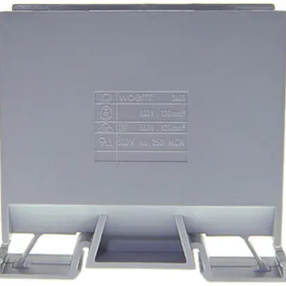 Borne de dérivation Woertz 70…120mm² 269A 800V vis 2×1 rail DIN 35mm gris 