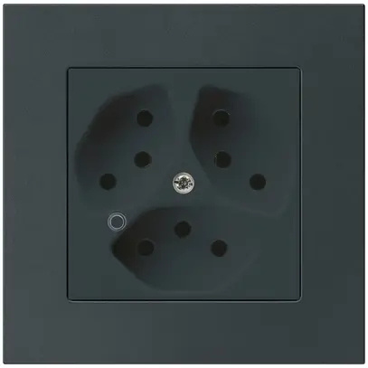 UP-Steckdose Hager kallysto.pro 3×T13 beleuchtet C schwarz 