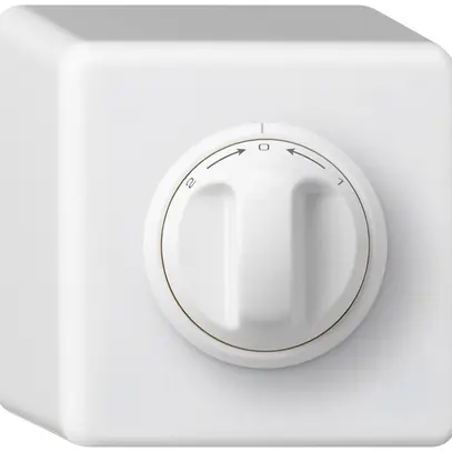 Contatto rotativo AP 1>0<2 basico bianco con manopola 