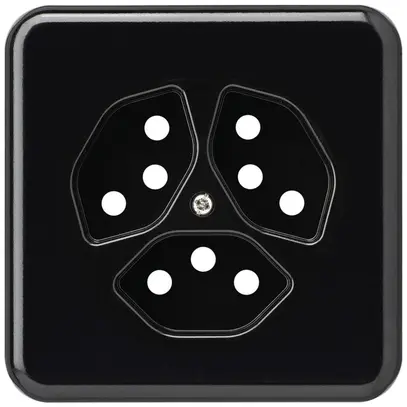 Placca di copertura basico 3×tipo 13 nero con protezione bambini 