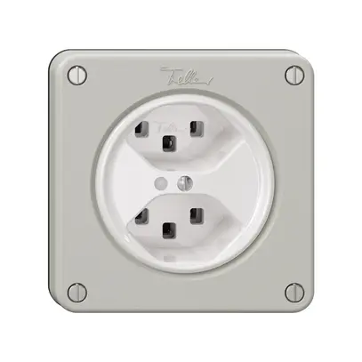 Prise NEVO, 2×T23, a.LED, gris clair 