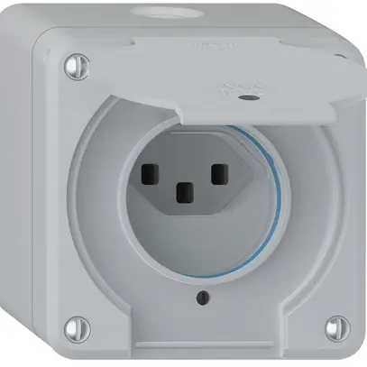 Presa AP robusto 1×tipo 23 luminoso IP55 grigio chiaro 