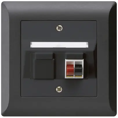 Prise ENC audio kallysto.line 1×noir borne à étrier pour 1 haut-parleur 