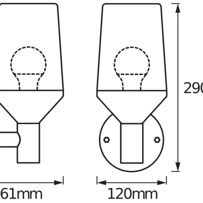 Applique LDV ENDURA CLASSIC CALICE WALL E27 acier affiné IP44 