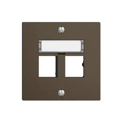 Montageset EDIZIOdue Geradeauslass, für 2×RJ45 freenet, coffee 