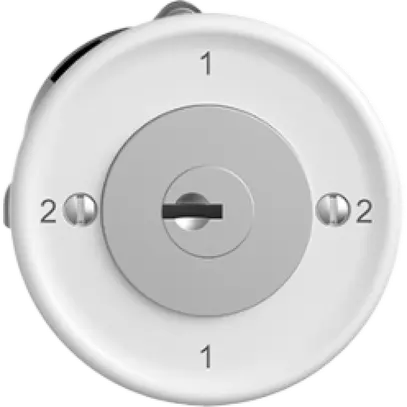 Interruttore rot.INC STANDARDdue 3/1L bianco, con serratura di sicur. 