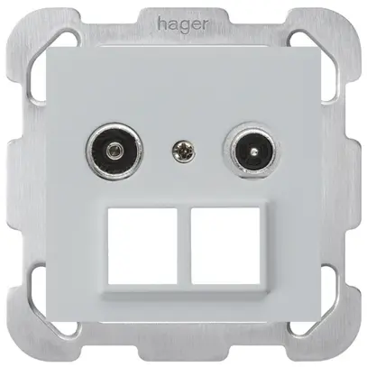 Prise multimédia ENC kallysto R/TV montage B 23dB 2GHz gris clair 