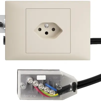 Presa INS EDIZIOdue T13 L3 crema 45…69mm per cavo piatto Technofil 