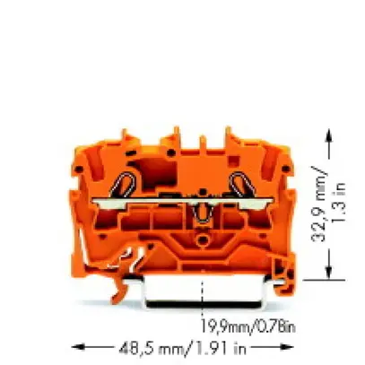 Borne de passage WAGO TopJob-S 2.5mm² 2L orange série 2002 