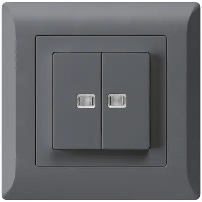 Interruttore pulsante luminoso INC kallysto.line 1/3+3/1 con 2 lenti antracite 