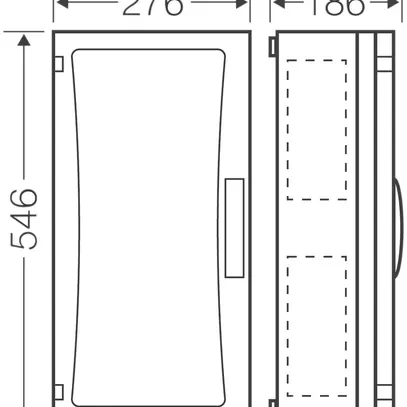 Scatola p.apparecchio Hensel FP 0341 gr.vuoto con porta tr chiuso 276×546×186mm 