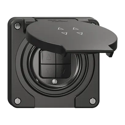 Contatto per tapparelle NEVO N.CO 2-canale, profondità 18 mm, 87×87 mm, nero 