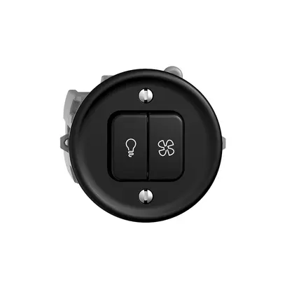 Interrupteur p.lumière+ventilation STANDARDdue noir, contrôle, LED jaune 