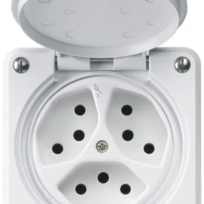 Prise ENC robusto 3×type 13/1 blanc 