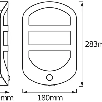 Applique LED LDV ENDURA STYLE PLATE WALL SEN 12.5W 630lm 3000K acier affiné 