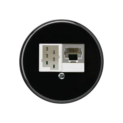 Insert pour boîte ENC basico 1×RJ45s+1×TT83 noir 