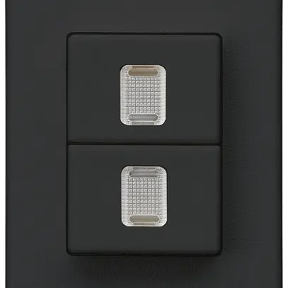 Pulsante doppio INS Hager FLF 10A/250V 0/1L illuminato nero 
