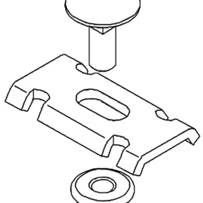 Pezzo di fissaggio Lanz 40×21mm con vite A4 