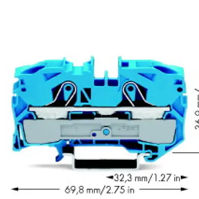 Borne de passage WAGO TopJob-S 16mm² 2L bleu série 2016 
