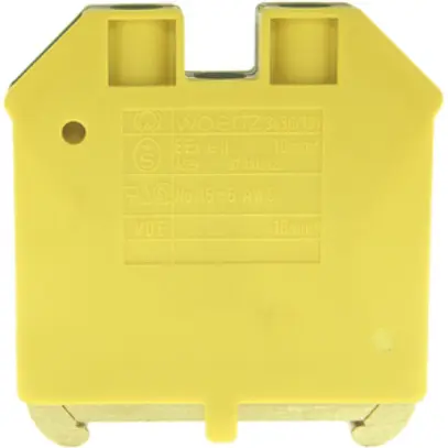 Morsetto di terra componibile Woertz 4…10mm² vite 2×1 DIN 35mm verde/giallo 