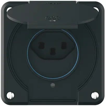 Presa INC robusto 1×tipo 23 luminoso IP55 nero 