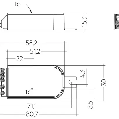 Module radio Tridonic wireless Matter 30×15.3×80.7mm 