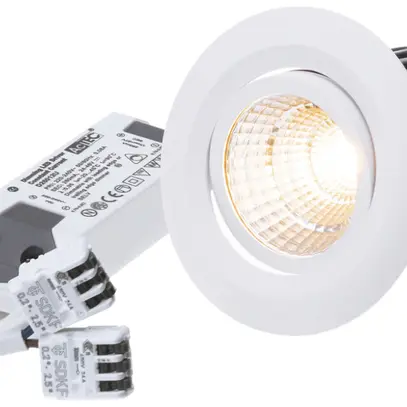 EB-LED-Spot maxLUCE MOVE D2W 10.5W 230V 680lm 2100…3000K Loch-Ø68mm 38° weiss 